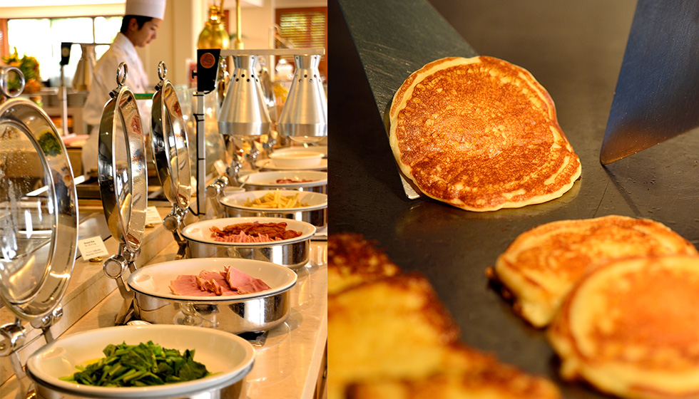 buffet and pancakes at breakfast
