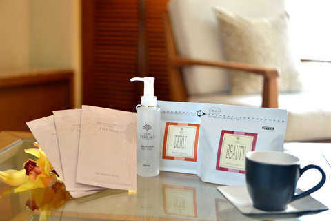 skin lotion, face mask, herb tea